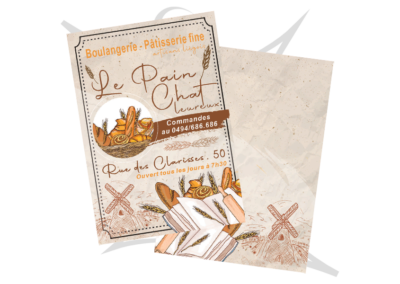 Icône pour la page Composition et Graphisme (par Kimva, impression, lettrage et signalétiques à Liège) : Cas - Le pain Chat-leureux.